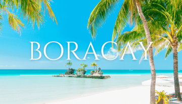 Scenic image of Boracay's famous White Beach at sunset, a vision of pristine sand and tranquil sea, embodying the ultimate tropical paradise experience in the Philippines.